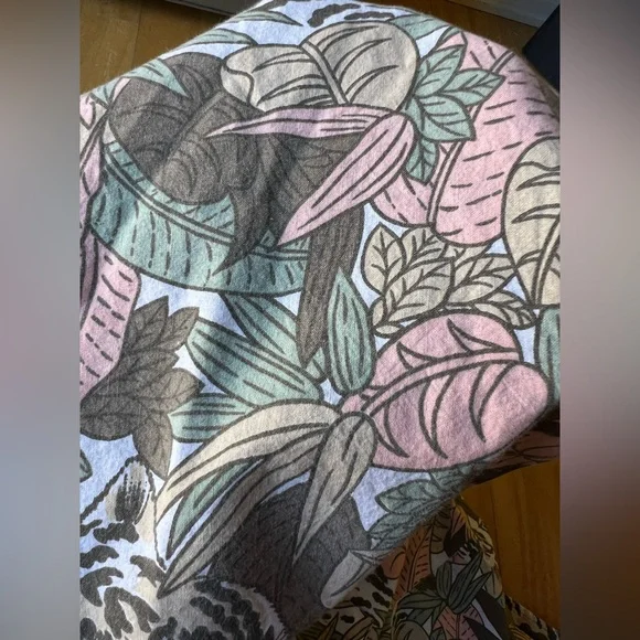 Just Cristina Floral and Tiger Print Shirt Vintage 90s beach BoHo - Picture 11 of 14